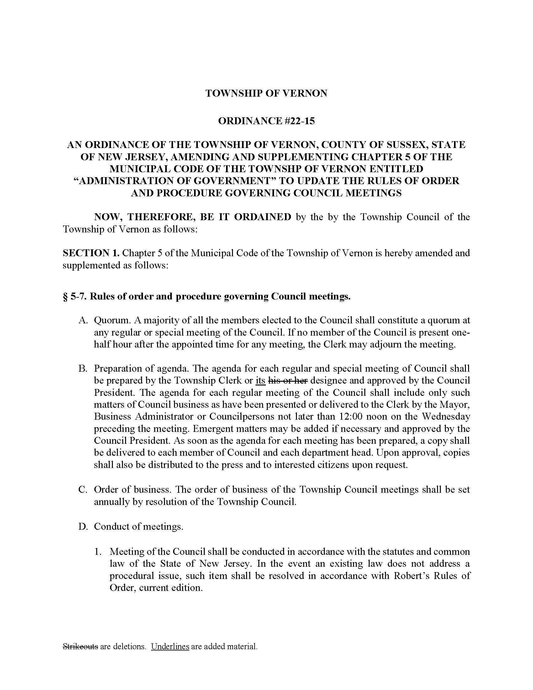 22 15 Revised Council Conduct Ordinance re Hybrid Meetings Page 1