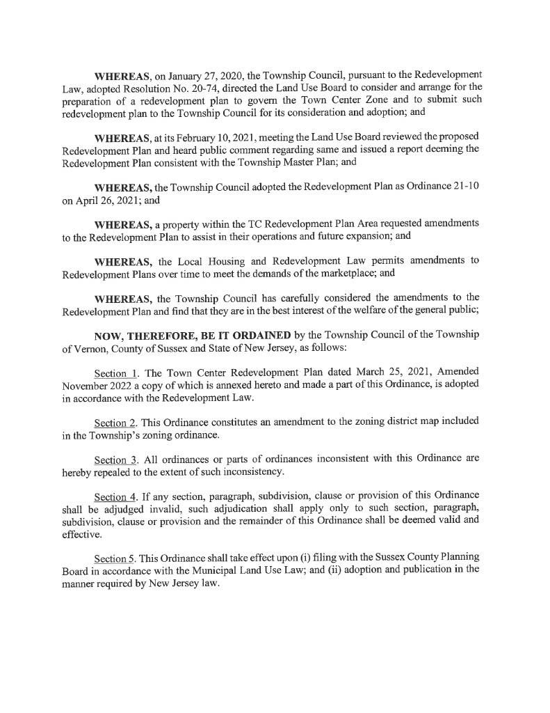 22 24 Ordinance Approving Redevelopment Town Center Redevelopment Plan Amendment1024 2