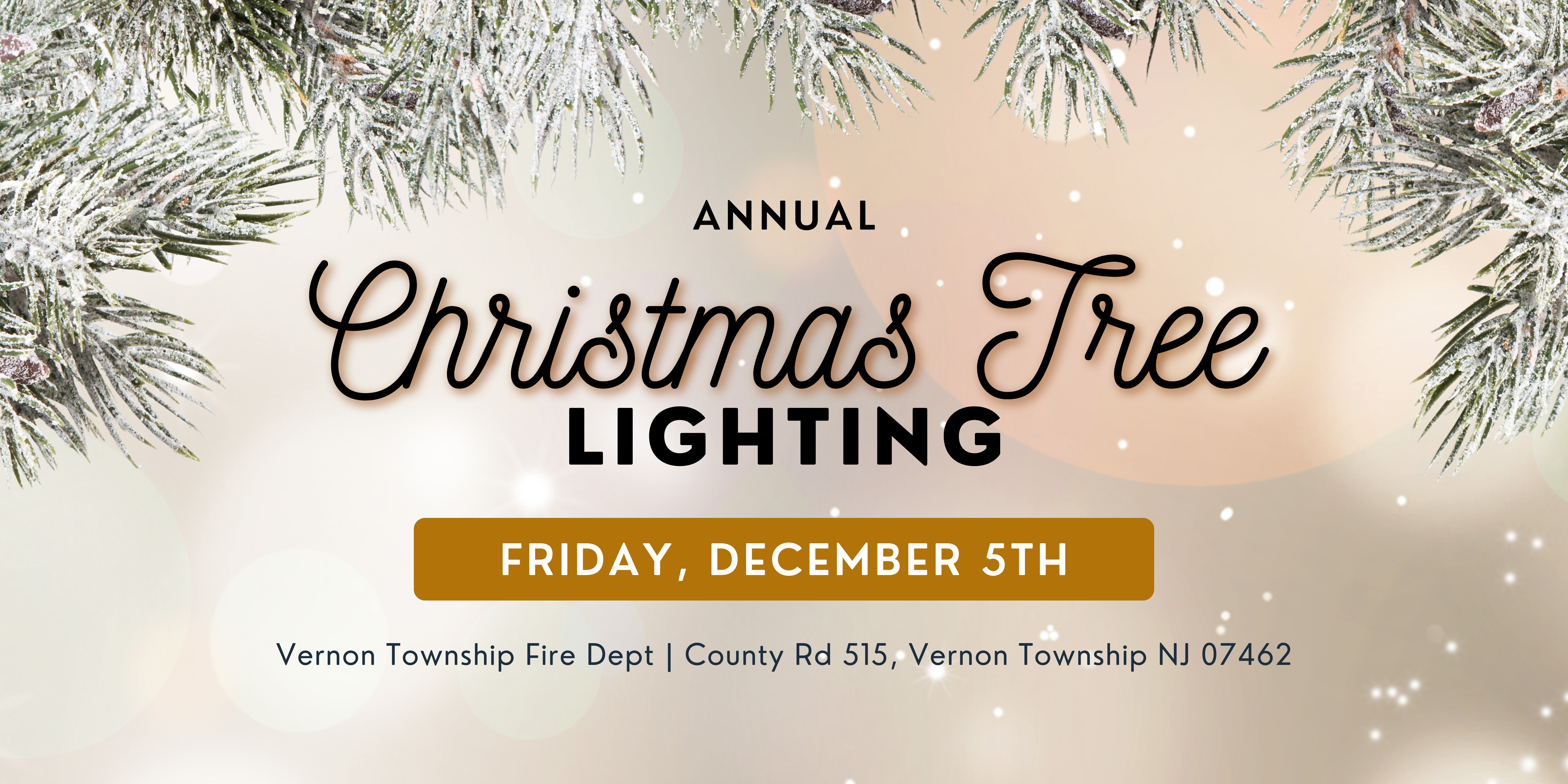 Gold and Beige Elegant Christmas Tree Lighting Banner 1