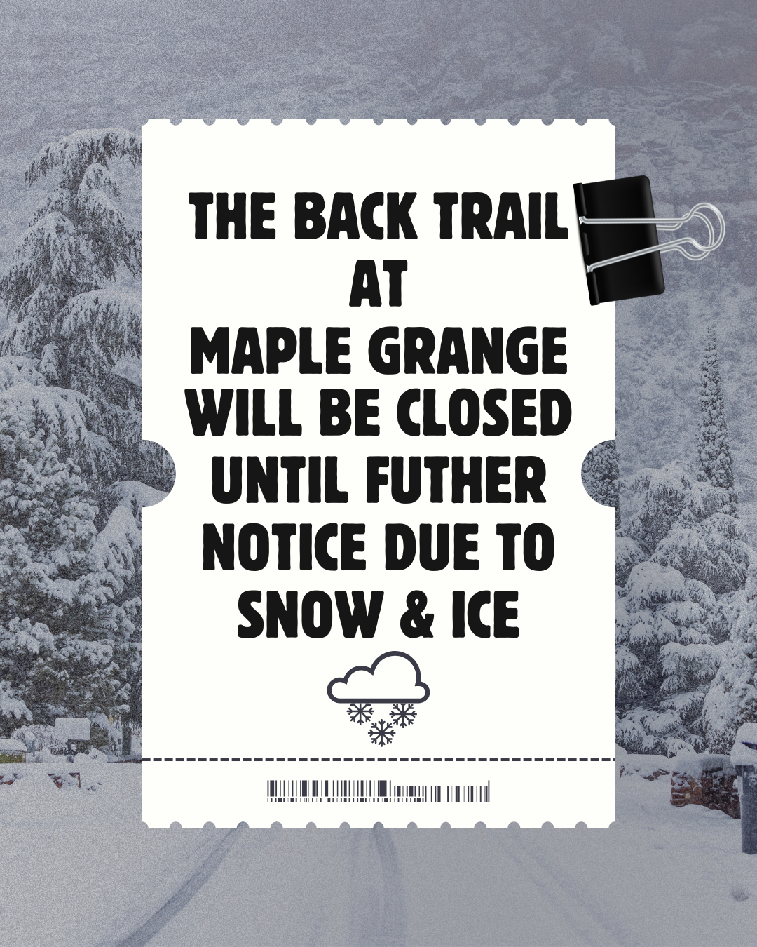 Gray White Modern Sorry We Are Closed Due To Snow Instagram Post 1