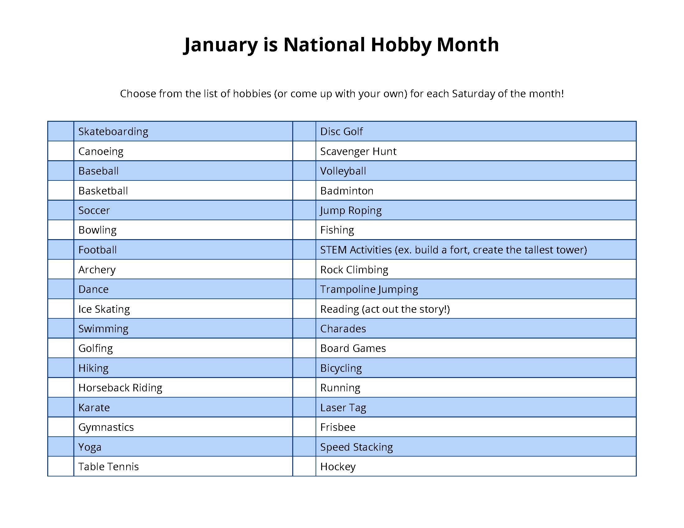 January Printable Fitness Challenge Calendar 2023 Page 4