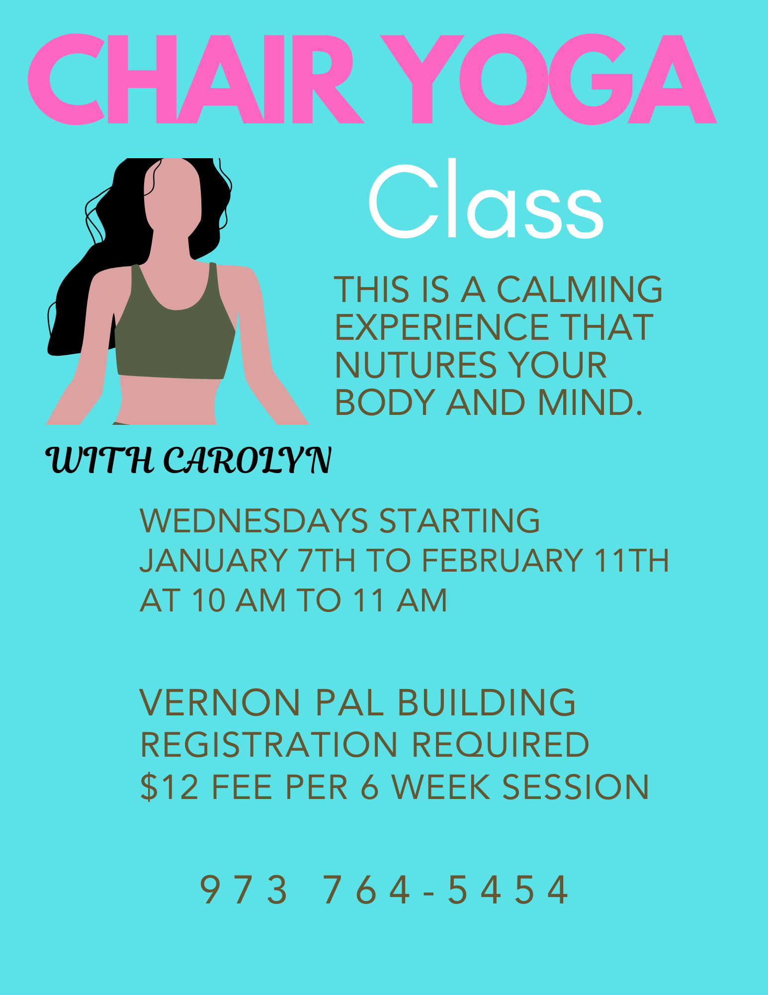 Pink and Blue Yoga Class Flyer