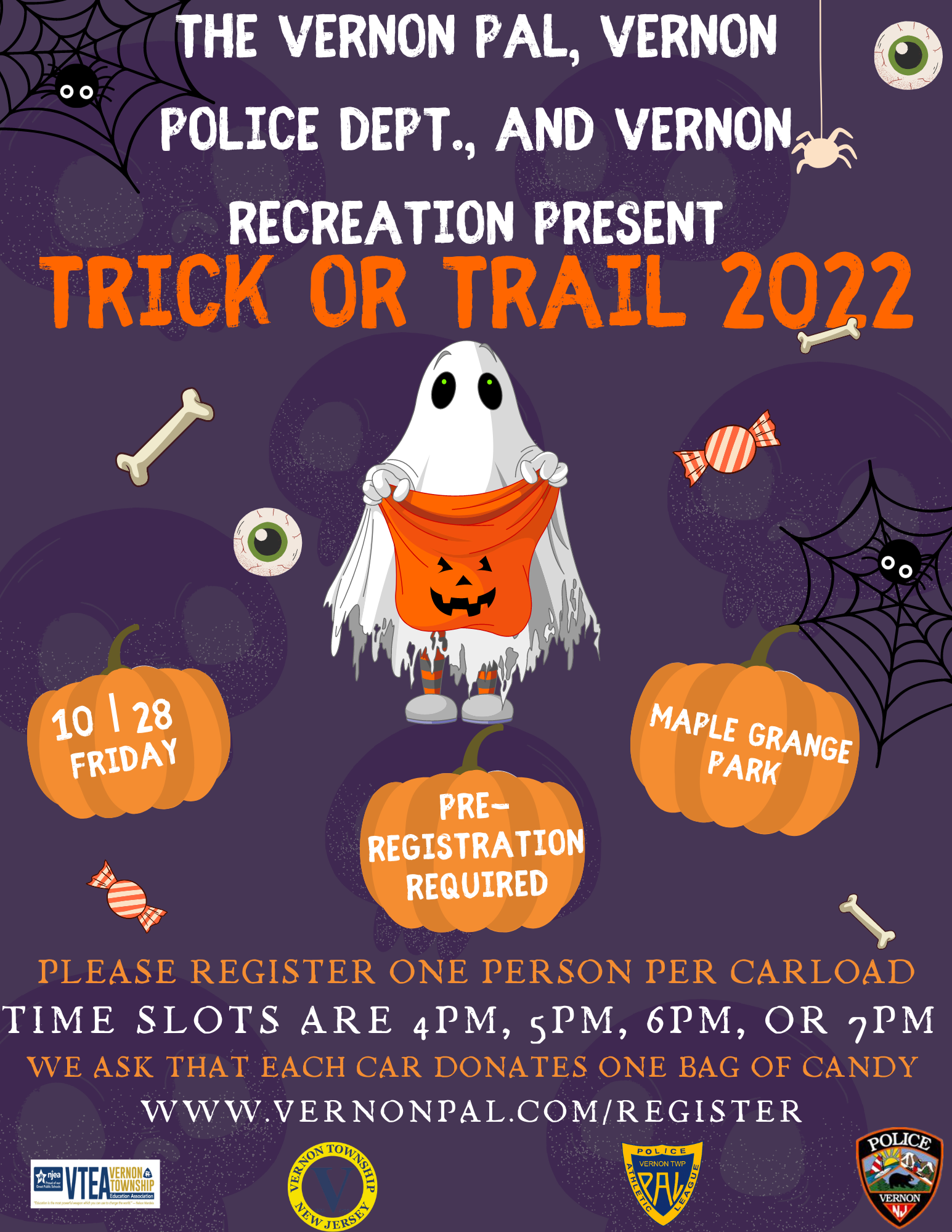 Purple Spooky Halloween Party Invitation Flyer 1